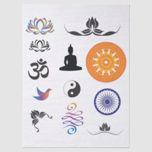 Papel De Seda Símbolos Budistas e de Mindfulness
