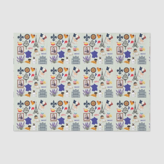 Papel De Seda Símbolos da França (Frente )