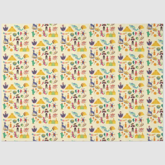 Papel De Seda Símbolos do México (Frente )