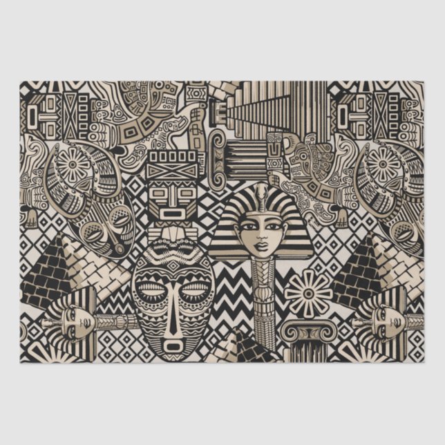 Papel De Seda Símbolos Históricos Antigos Estilo de Tatuagem (Frente )