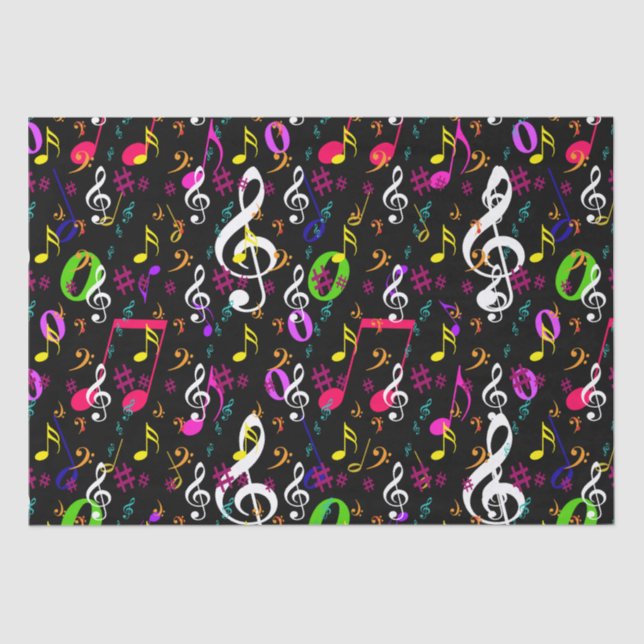 Papel De Seda Símbolos Musicais Design (Frente )