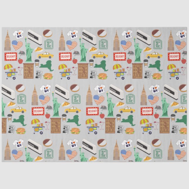 Papel De Seda Símbolos Nova Iorque (Frente )