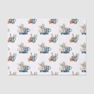 Papel De Seda Simples de inverno Azul Aestésico Cor de Água Nata