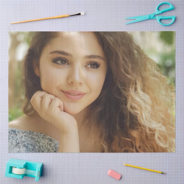 Papel De Seda Simples e Elegante Foto Personalizada (Arte )