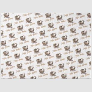 Papel De Seda Simples e elegante Reindeer com terra neutra
