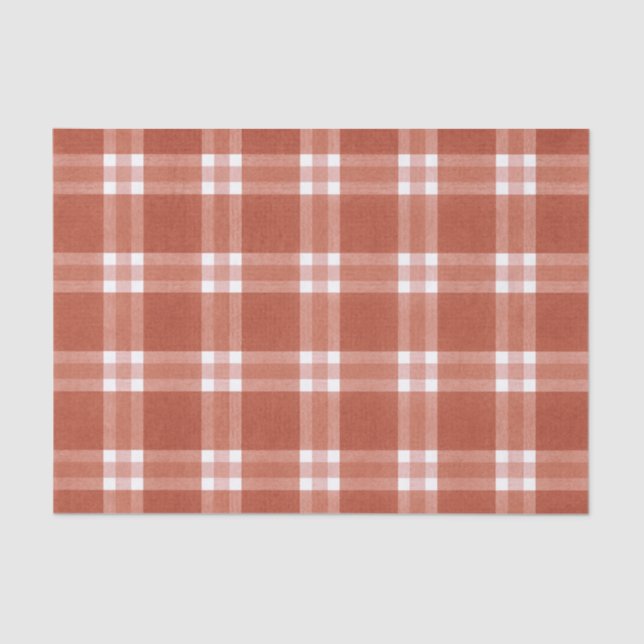 Papel De Seda Simples Natal Rústico do Padrão Vermelho  (Frente )