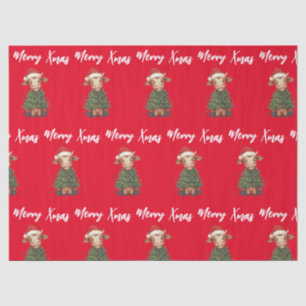 Papel De Seda Simples padrão moderno de Natal bezerro Vaca BOI