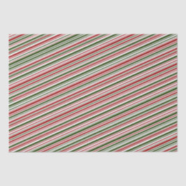 Papel De Seda Simples Red and Green Stripes Natal