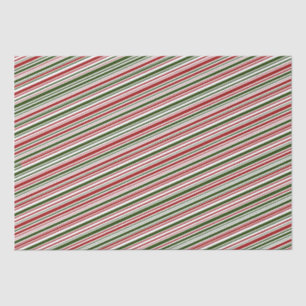 Papel De Seda Simples Red and Green Stripes Natal