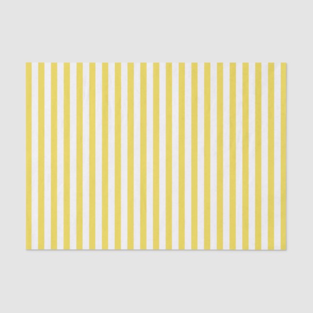 Papel De Seda Simples Stripes Padrão - Amarelo - Geométrico (Frente )