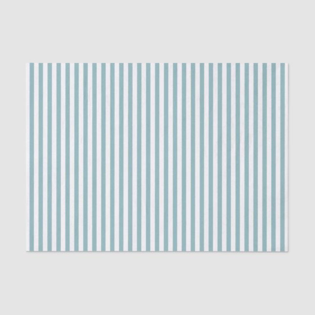 Papel De Seda Simples Stripes Padrão Aqua White Geométrico (Frente )