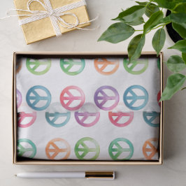 Papel De Seda Sinais de paz groovy estilo aquarela hippie amor