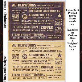Papel De Seda Sinais de Trabalho Steampunk Envelhecidos e Decoup