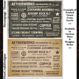 Papel De Seda Sinais de Trabalho Steampunk Envelhecidos e Decoup