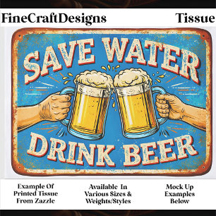 Papel De Seda Sinal Angustiado Amante de Cerveja Retro FP2O Deco