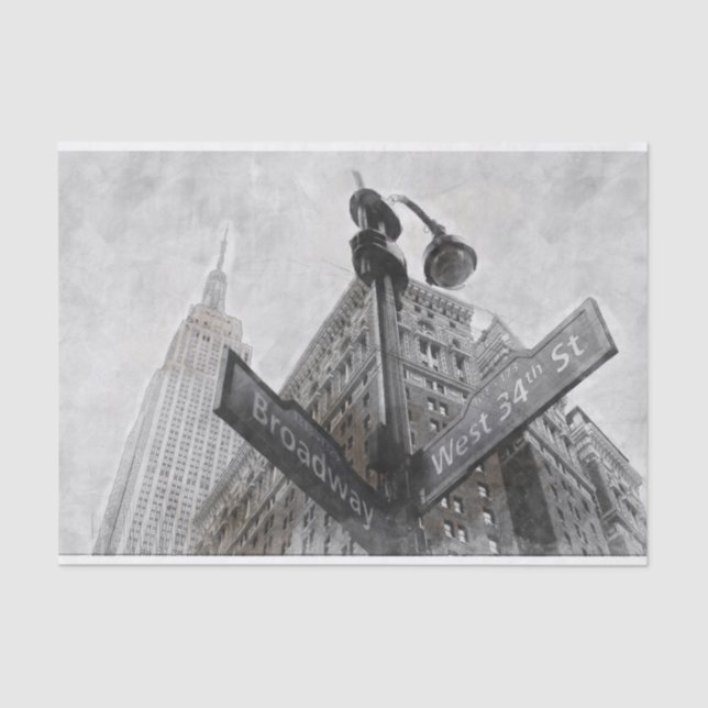 Papel De Seda Sinal do canto da Broadway (Frente )