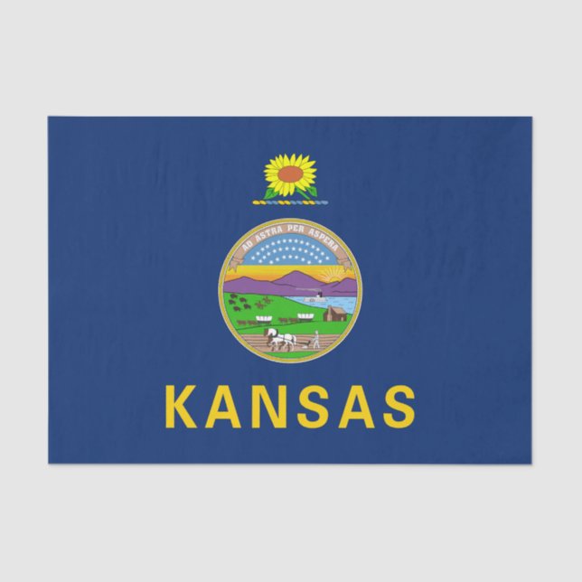 Papel De Seda Sinalizador do Estado do Kansas (Frente )