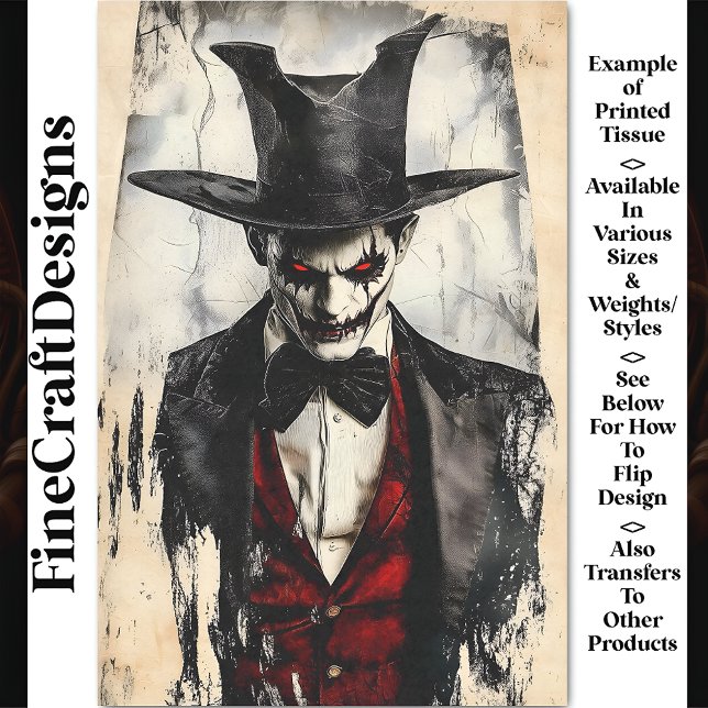 Papel De Seda Sinistro Gótico Vitoriano Villain BB6 Decoupage (Criador carregado)