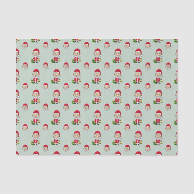 Papel De Seda Sinos de Natal com Papai Noel (Frente )
