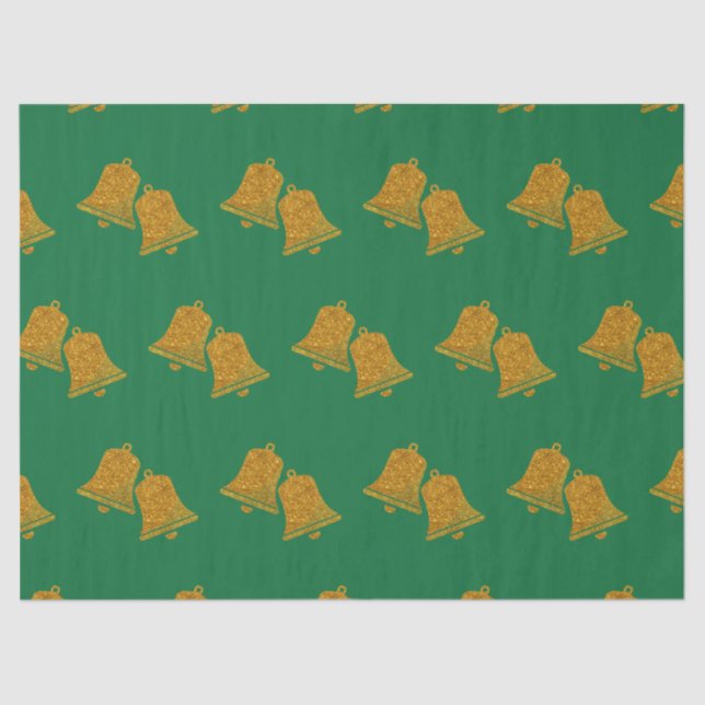 Papel De Seda Sinos de Natal Glitter (Frente )