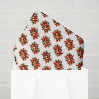 Papel De Seda Sinos de Natal Vermelho Laço Festivo