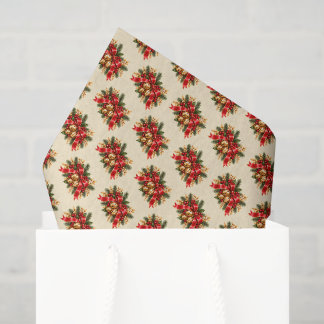 Papel De Seda Sinos de Natal Vermelho Laço Festivo
