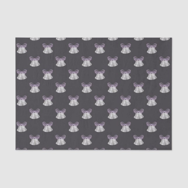 Papel De Seda Sinos de prata e Arcos roxos (Frente )