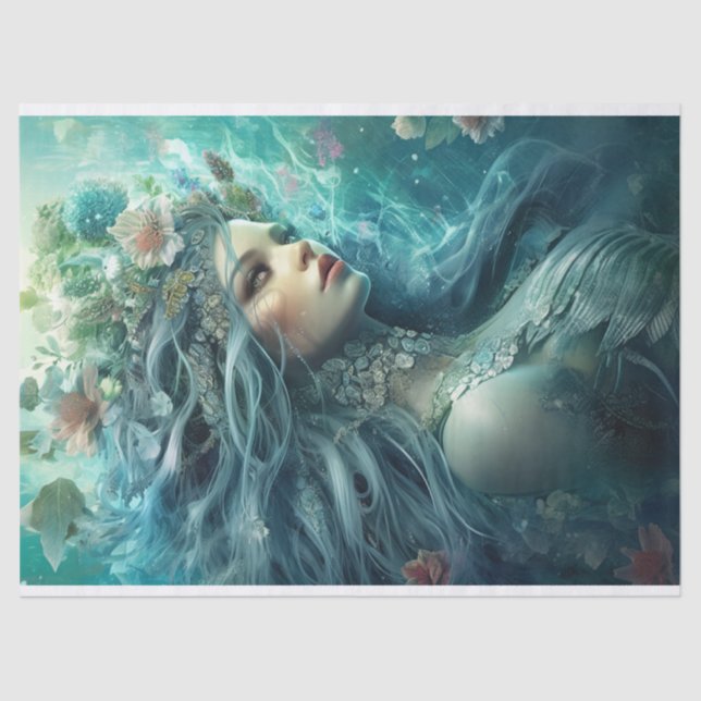 Papel De Seda Siren Azul-Gelo (Frente )