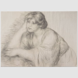 Papel De Seda Sitting Girl (por Pierre-Auguste Renoir)