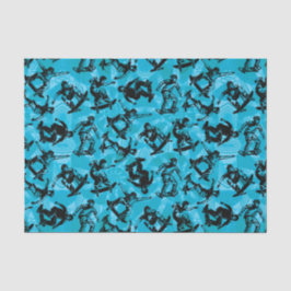 Papel De Seda Skateres do menino do patinador azuis