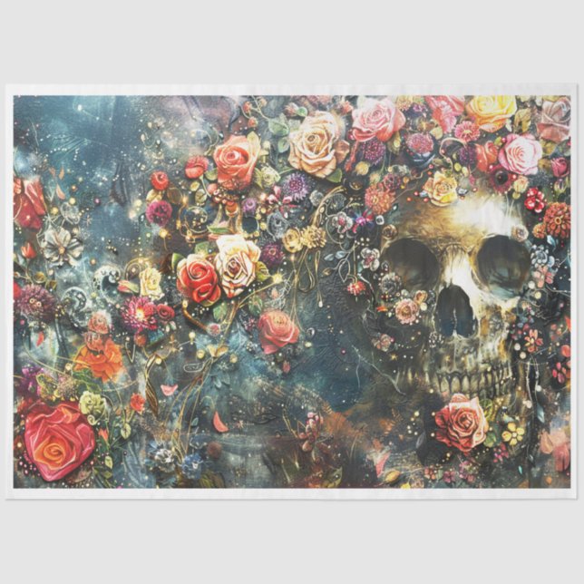 Papel De Seda Skeleton de Halloween (Frente )