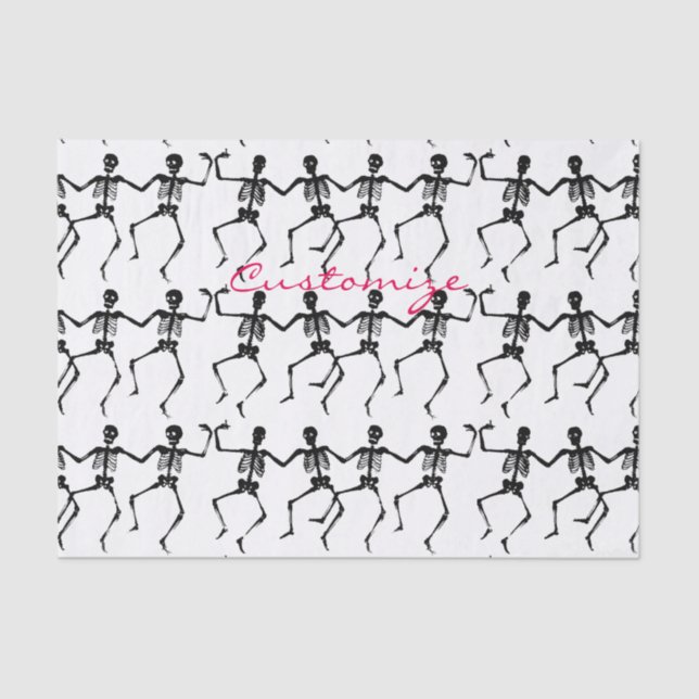 Papel De Seda Skeletons Dançando Halloween Thunder_Cove (Frente )