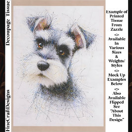 Papel De Seda Sketch Style Cute Schnauzer Dog EW4L Decoupage