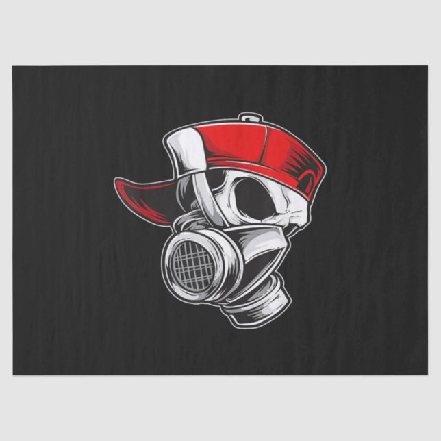 Papel De Seda Skul Mask Baseball Boné Grafite Boy Incrível (Frente )