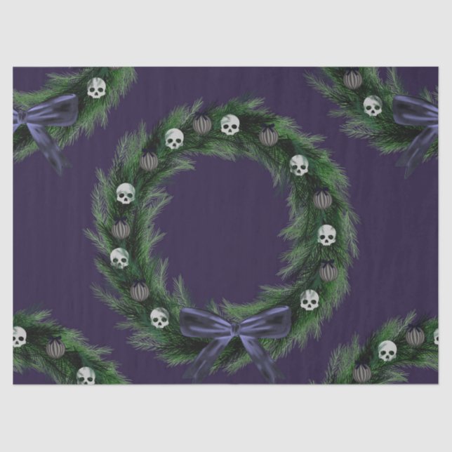 Papel De Seda Skull Wreath (Frente )
