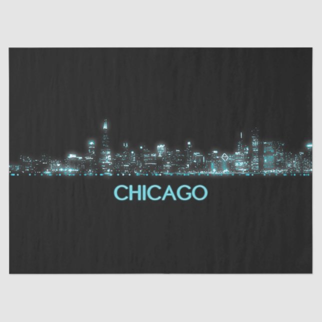 Papel De Seda Skyline Chicago (Frente )