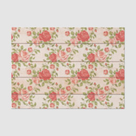 Papel De Seda Slats de madeira Rosa de Shabby Russo