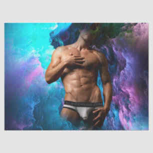Papel De Seda SlipperyJoe's cueca masculina musculosa protuberân