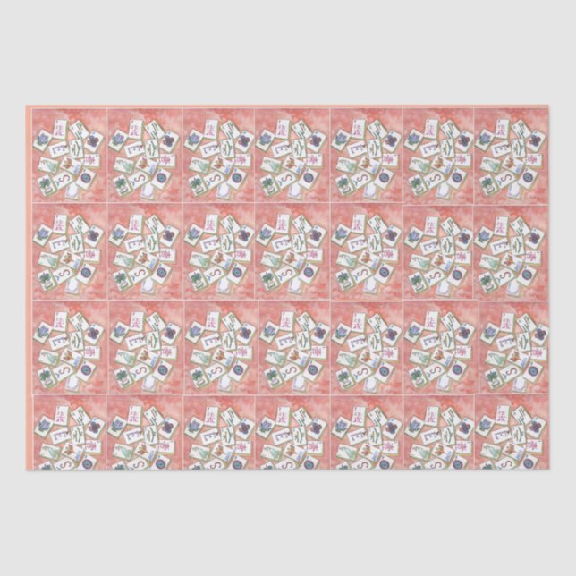 Papel De Seda small peach mahjong tiles (Frente )