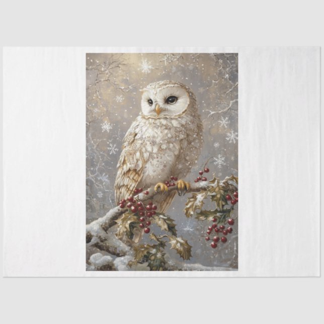 Papel De Seda Snowflake Owl (Frente )