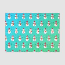 Snowman Azul e Verde com Natal de neve