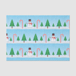 Papel De Seda Snowman & Candy Cane Winter Wonderland