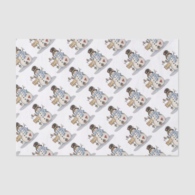 Papel De Seda Snowman Christmas (Frente )