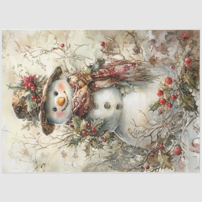 Papel De Seda Snowman de Natal (Frente )