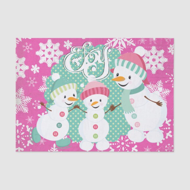 Papel De Seda Snowman Joy Tissue Paper (Frente )