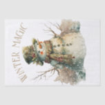 Papel De Seda Snowman Watercolor Winter Christmas<br><div class="desc">Snowman Watercolor Winter Christmas</div>