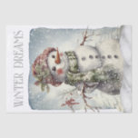 Papel De Seda Snowman Watercolor Winter Christmas<br><div class="desc">Snowman Watercolor Winter Christmas</div>