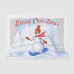 Papel De Seda Snowman Watercolor Winter Christmas<br><div class="desc">Snowman Watercolor Winter Christmas</div>