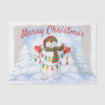 Papel De Seda Snowman Watercolor Winter Christmas<br><div class="desc">Snowman Watercolor Winter Christmas</div>