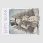 Papel De Seda Snowman Watercolor Winter Christmas<br><div class="desc">Snowman Watercolor Winter Christmas</div>